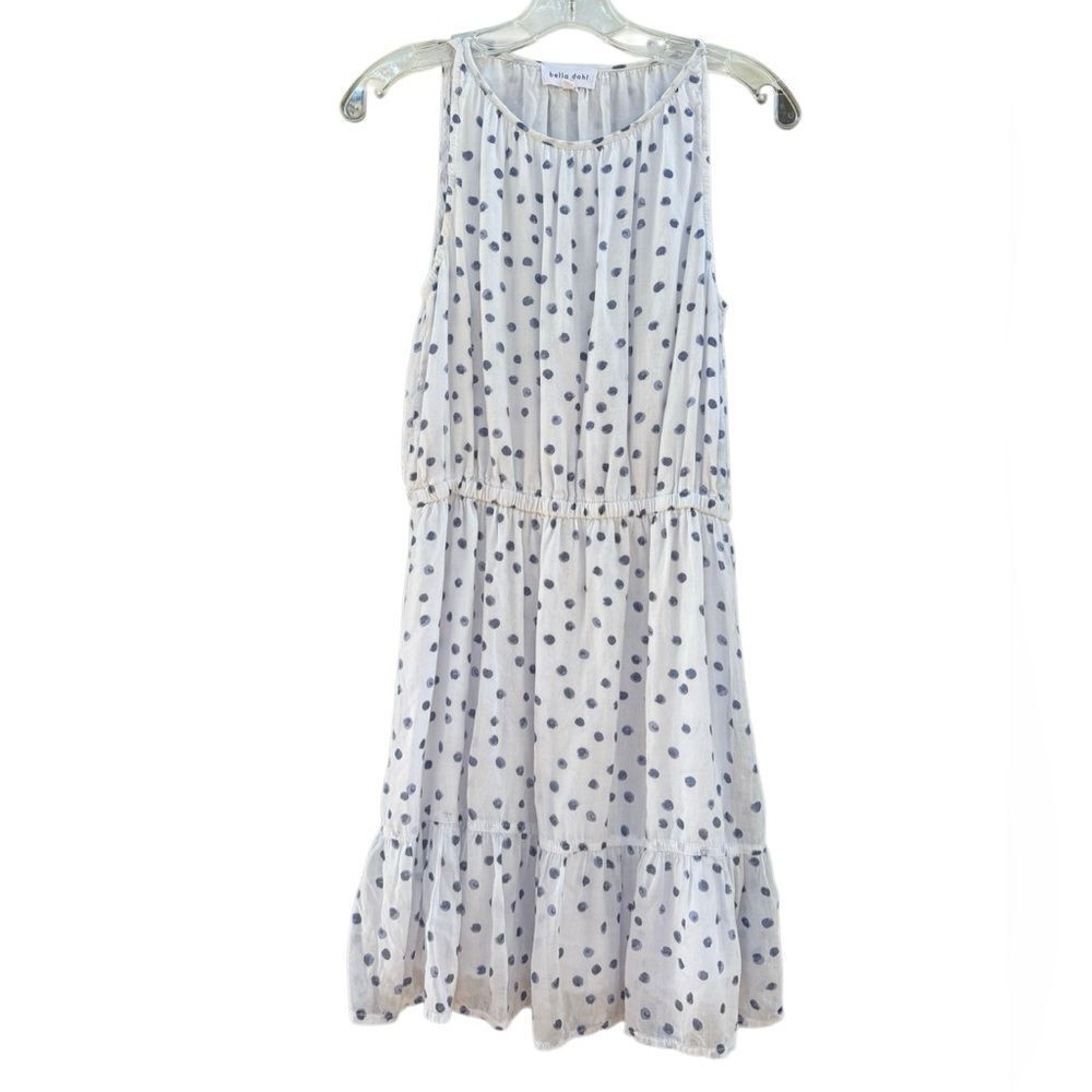 Bella Dahl Women's Polka Dot Halter Dress in White & Blue Size XS - Picture 4 of 8